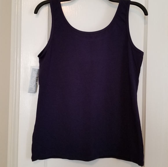 NWT 2 a Tee Petite Navy Tank Top - Picture 3 of 3